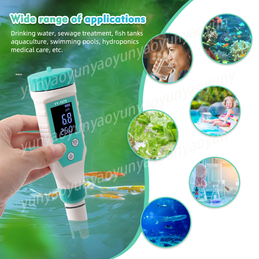 Ph Ec Meter Hydroponic - 7 in 1 Digital Water Quality