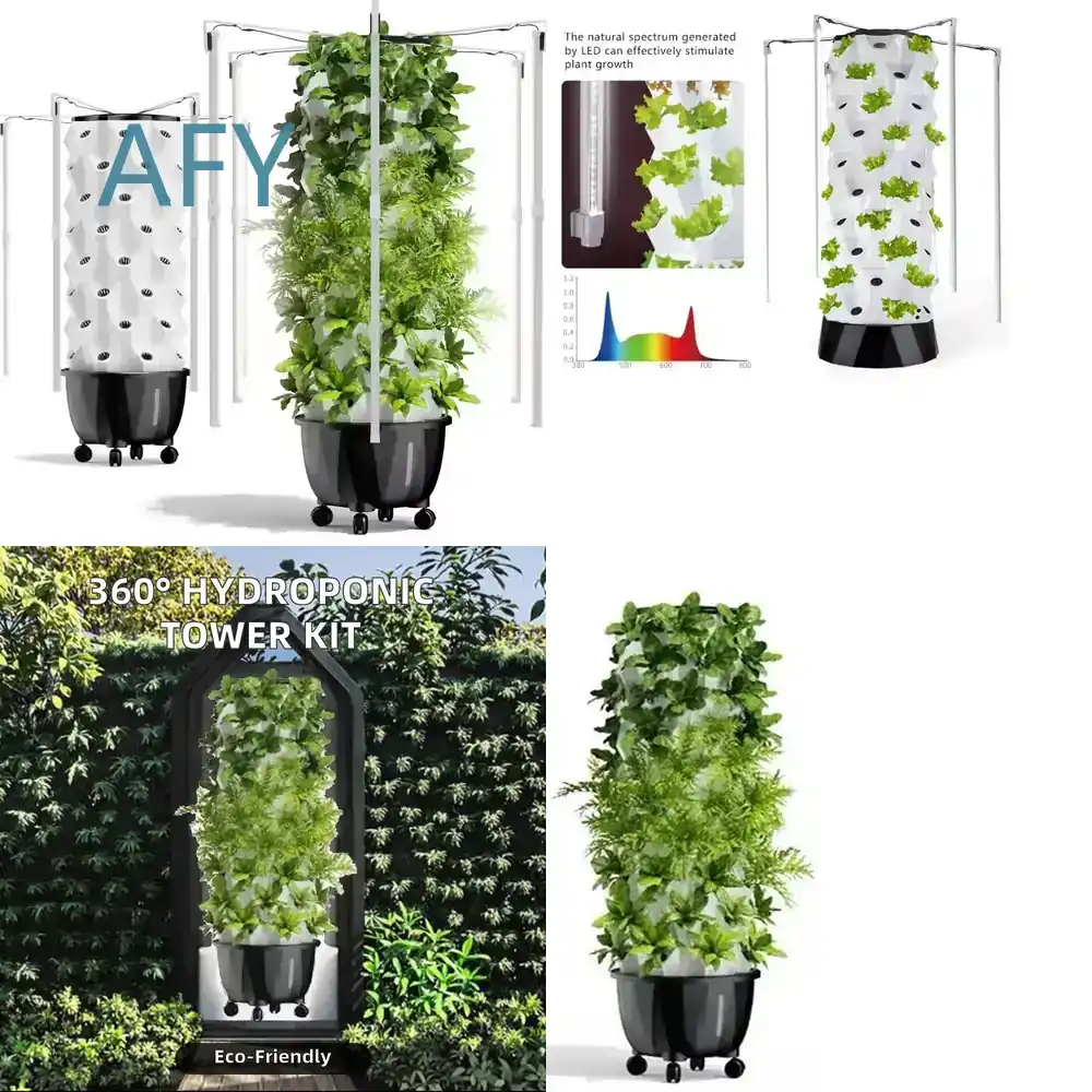 Hydroponic Tower Garden - HydroBlue Vertical Hydroponic Grow System for