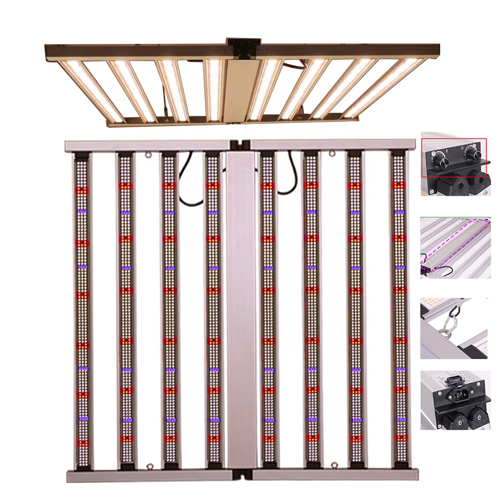 Led Grow Light 1000W Full Spectrum - 8 Bars Samsung Dimmable Hydroponic Full