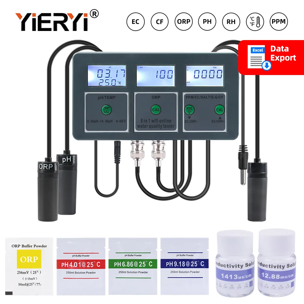 Ph Ec Meter Hydroponic - Yieryi WiFi Tuya Smart 8 In