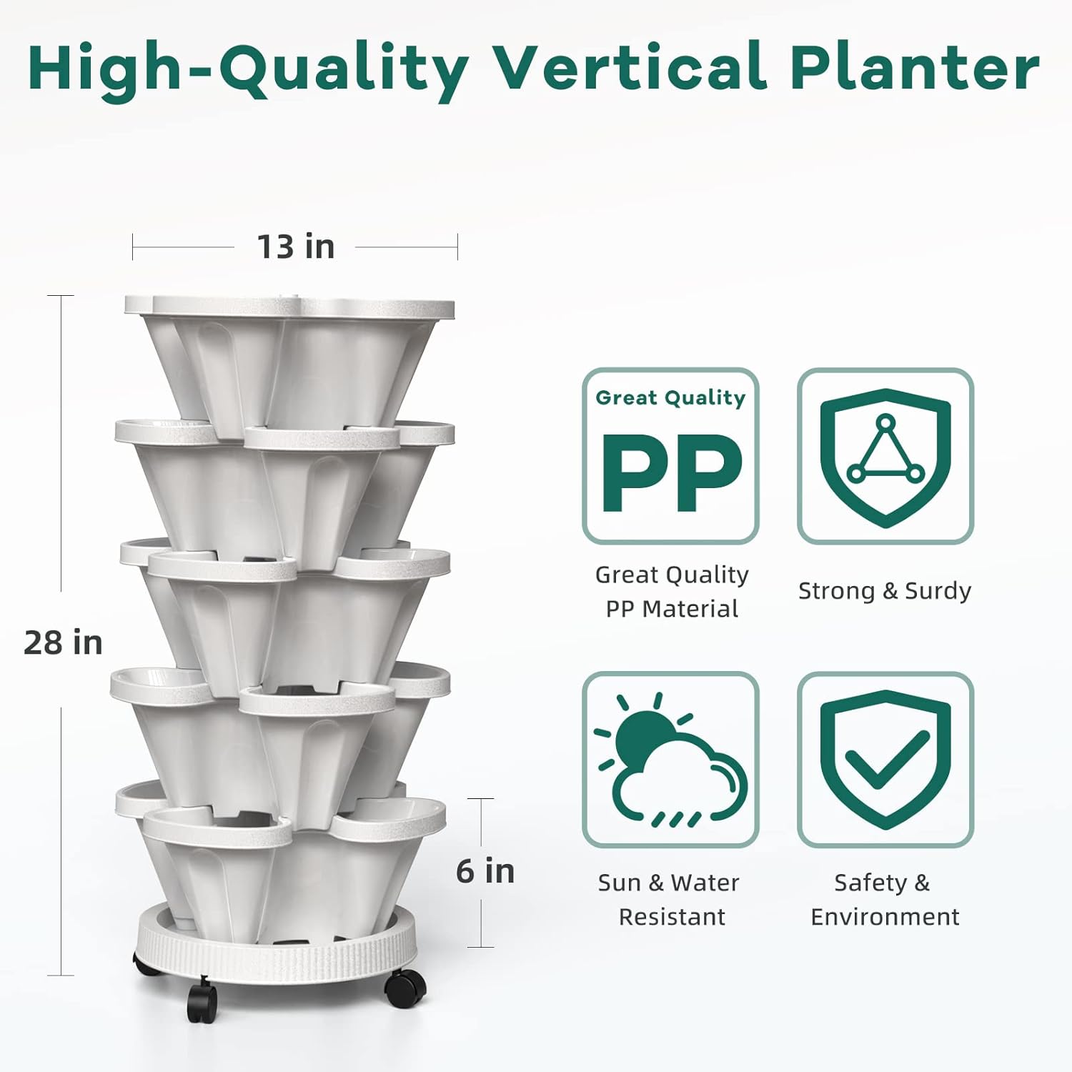 Stackable Flower Pot5 Layer Fl - đánh giá và giá Hydroponic Tower Garden