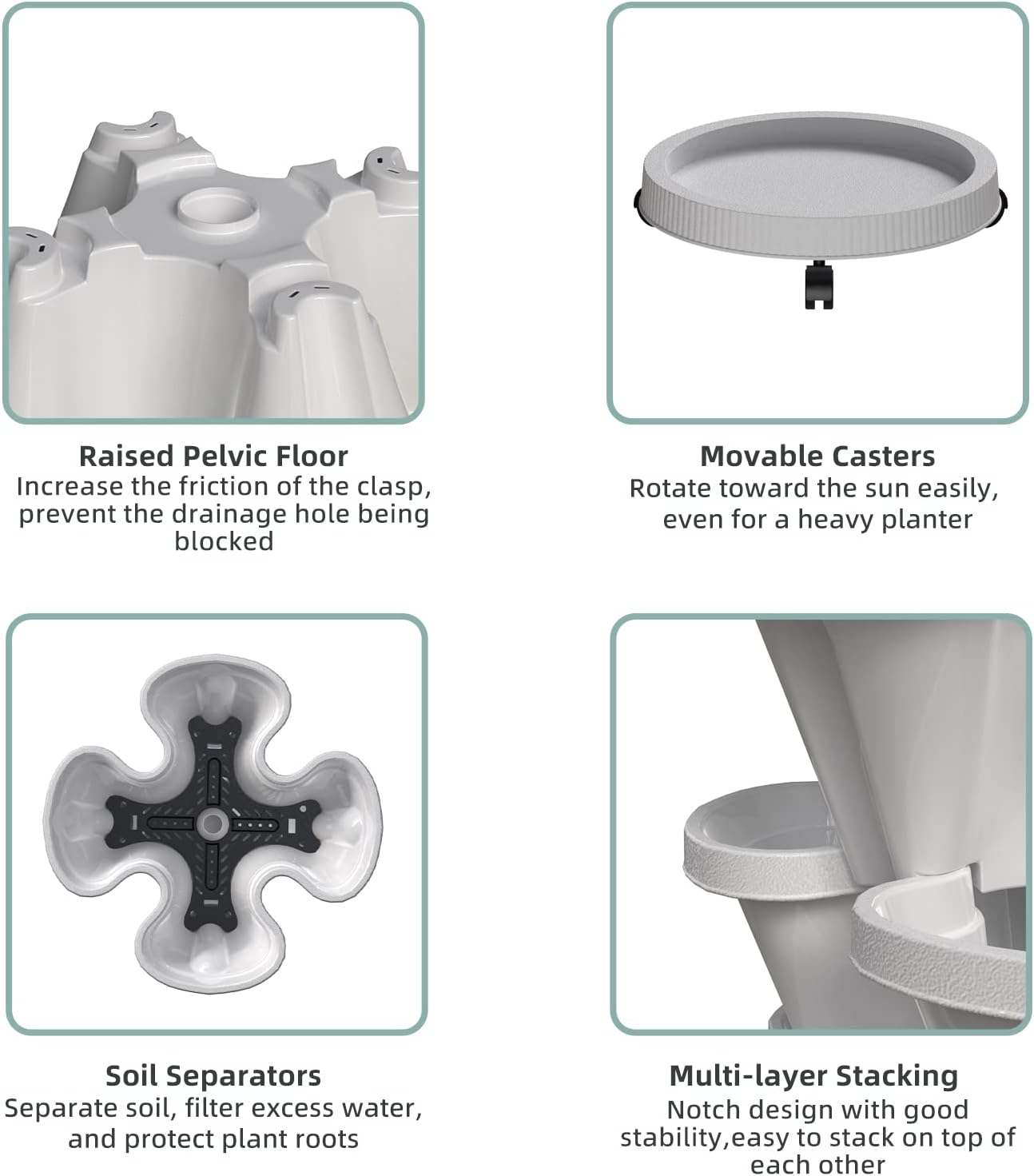Stackable Flower Pot5 Layer Fl - đánh giá và giá Hydroponic Tower Garden