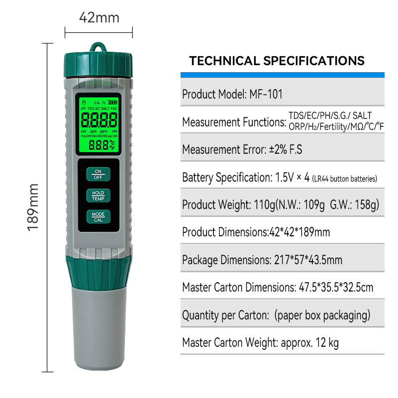 New 10 In 1 PH Meter PH TDS EC - đánh giá và giá Ph Ec Meter Hydroponic