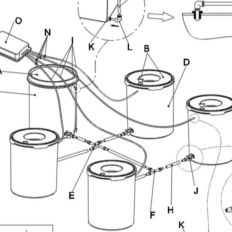 1+4 Bucket DWC Hydroponic Syst - đánh giá và giá Deep Water Culture Kit