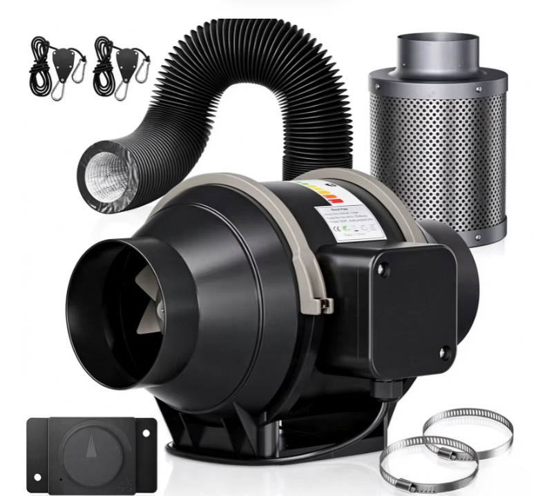 4/6 Inch EC Inline Duct Fan Ki - đánh giá và giá Carbon Filter Grow 6 Inch