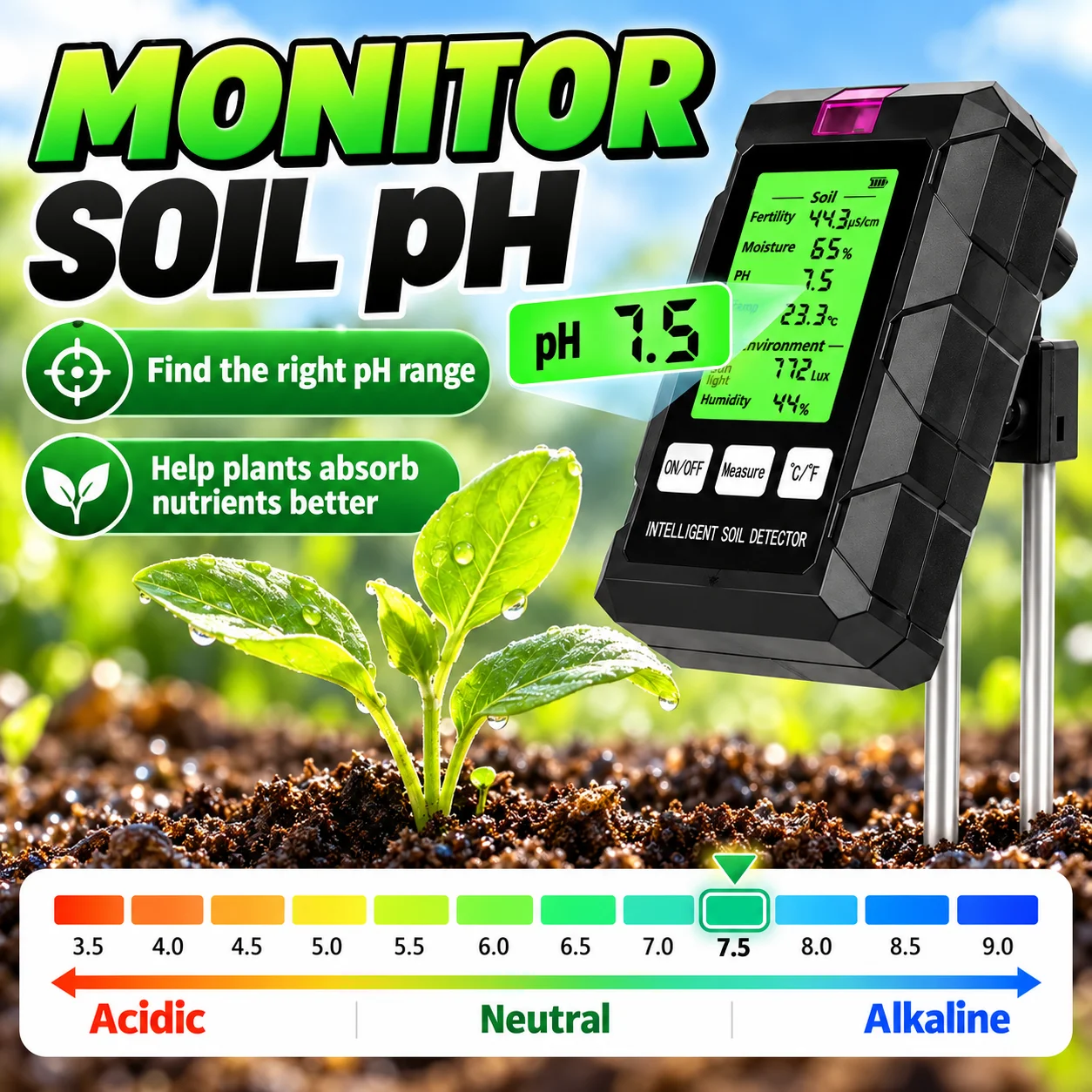 6-in-1 Soil Tester Digital Soi - đánh giá và giá Ph Ec Meter Hydroponic
