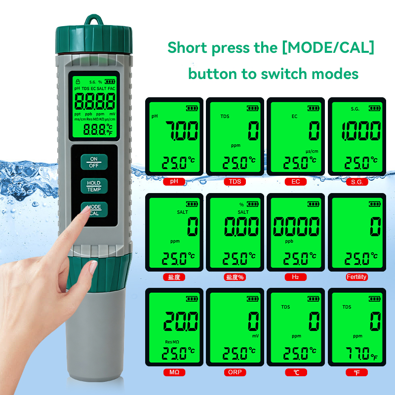 Digital PH Meter 10 in 1 Water - đánh giá và giá Ph Ec Meter Hydroponic