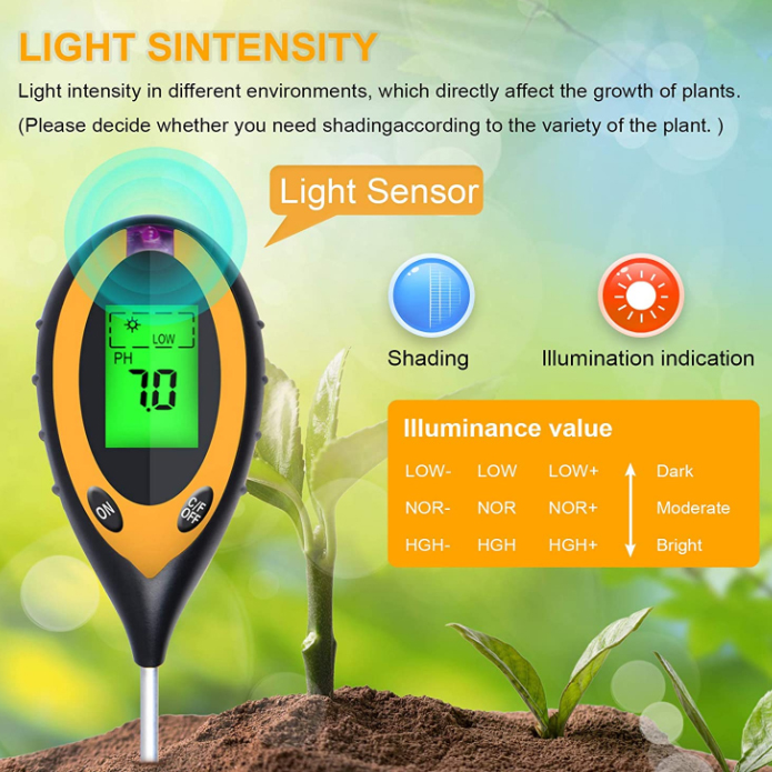 4 in 1 PH Light Temp Moisture  - đánh giá và giá Ph Ec Meter Hydroponic