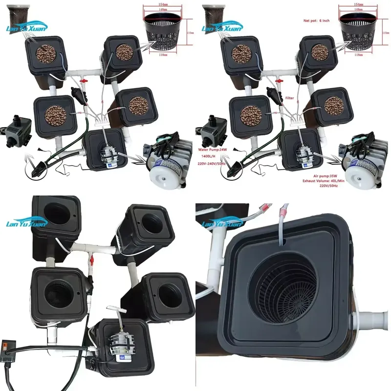 for 5 Bucket RDWC Hydroponic S - đánh giá và giá Deep Water Culture Kit
