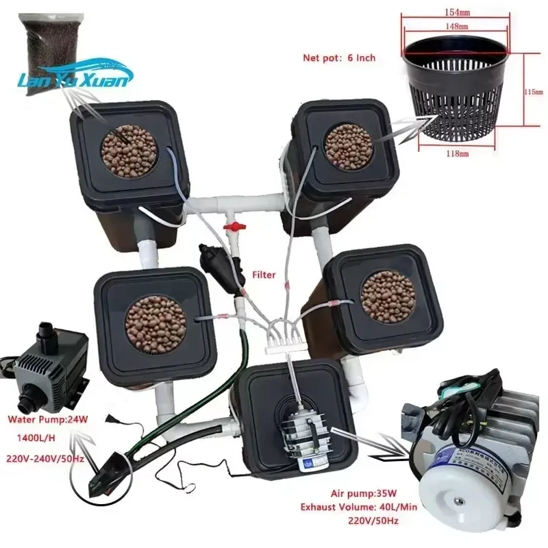 for 5 Bucket RDWC Hydroponic S - đánh giá và giá Deep Water Culture Kit