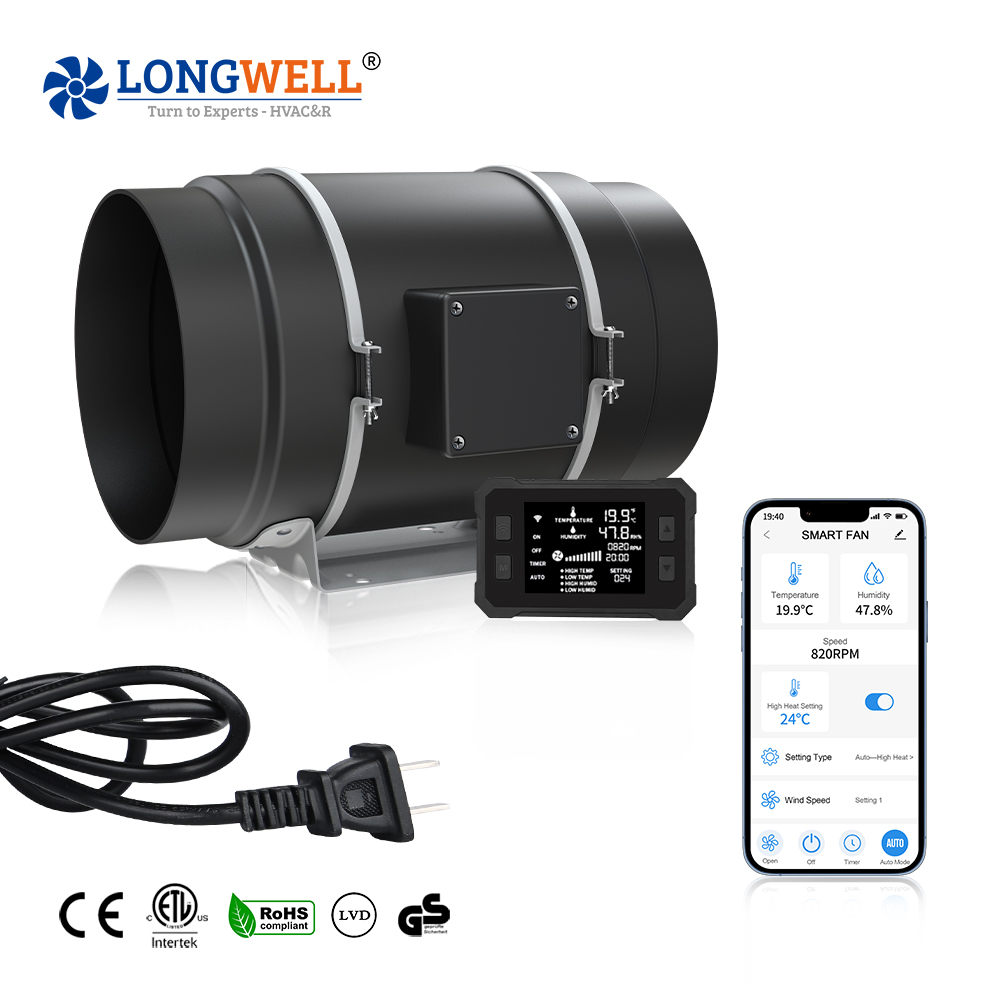 Intelligent APP Control 4 5 6  - đánh giá và giá Inline Duct Fan 8 Inch