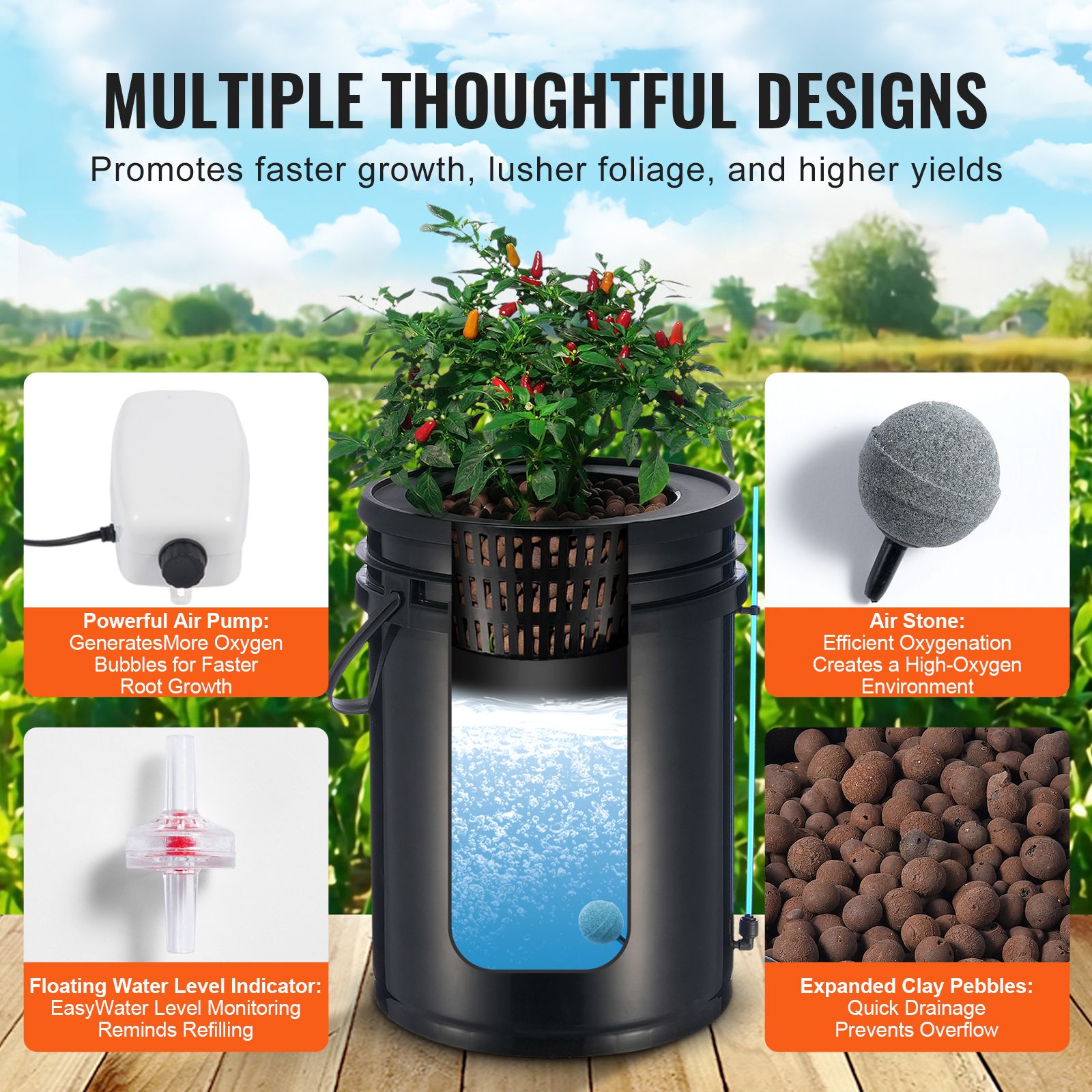DWC Hydroponics Grow System, H - đánh giá và giá Dwc Bucket System 5 Gallon