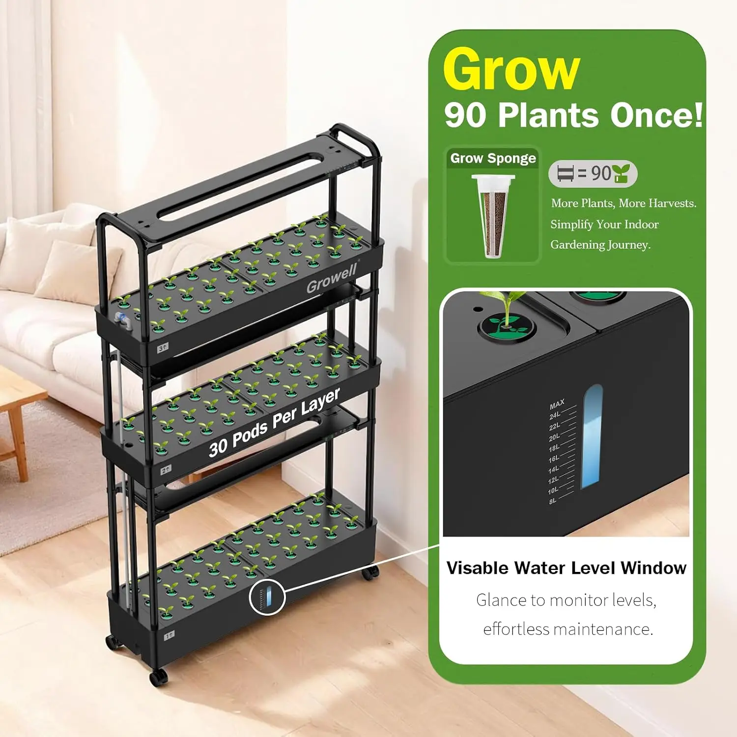 Large Hydroponics Growing Syst - đánh giá và giá Hydroponic Tower Garden
