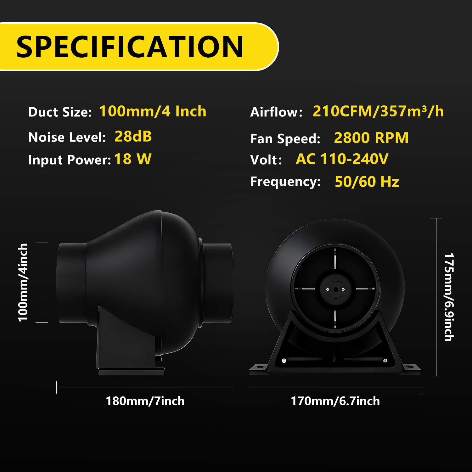 American Standard 4-inch 210 C - đánh giá và giá Inline Duct Fan 8 Inch