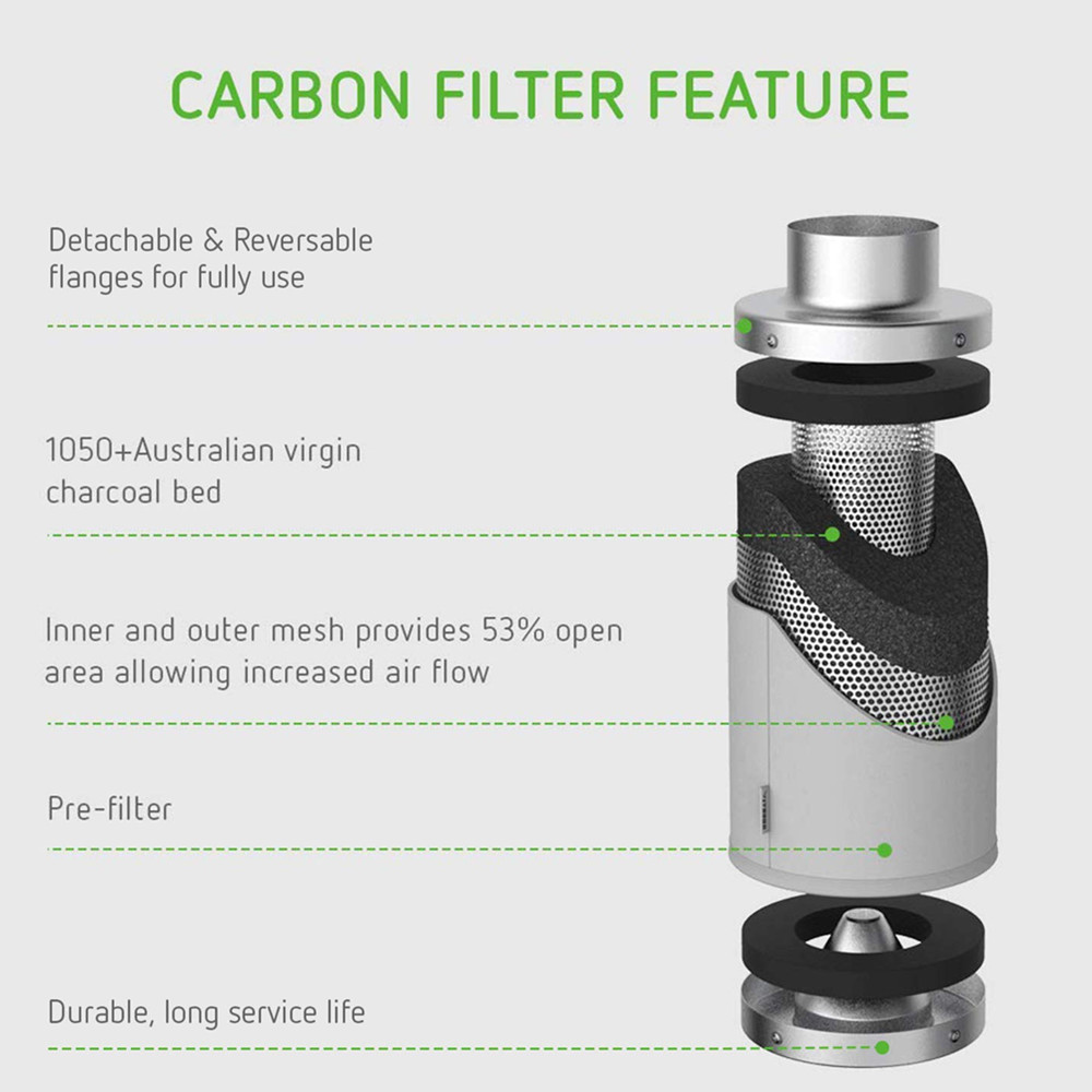 4/6/8 Inch Grow tent Adjustabl - đánh giá và giá Carbon Filter Grow 6 Inch